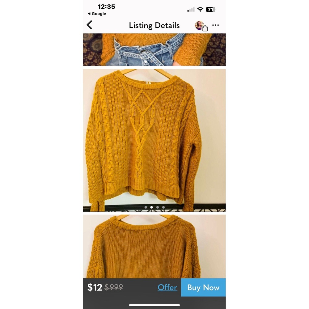 boho sweaters for women Mustard Yellow XL Long‎ Sleeve By Mudd